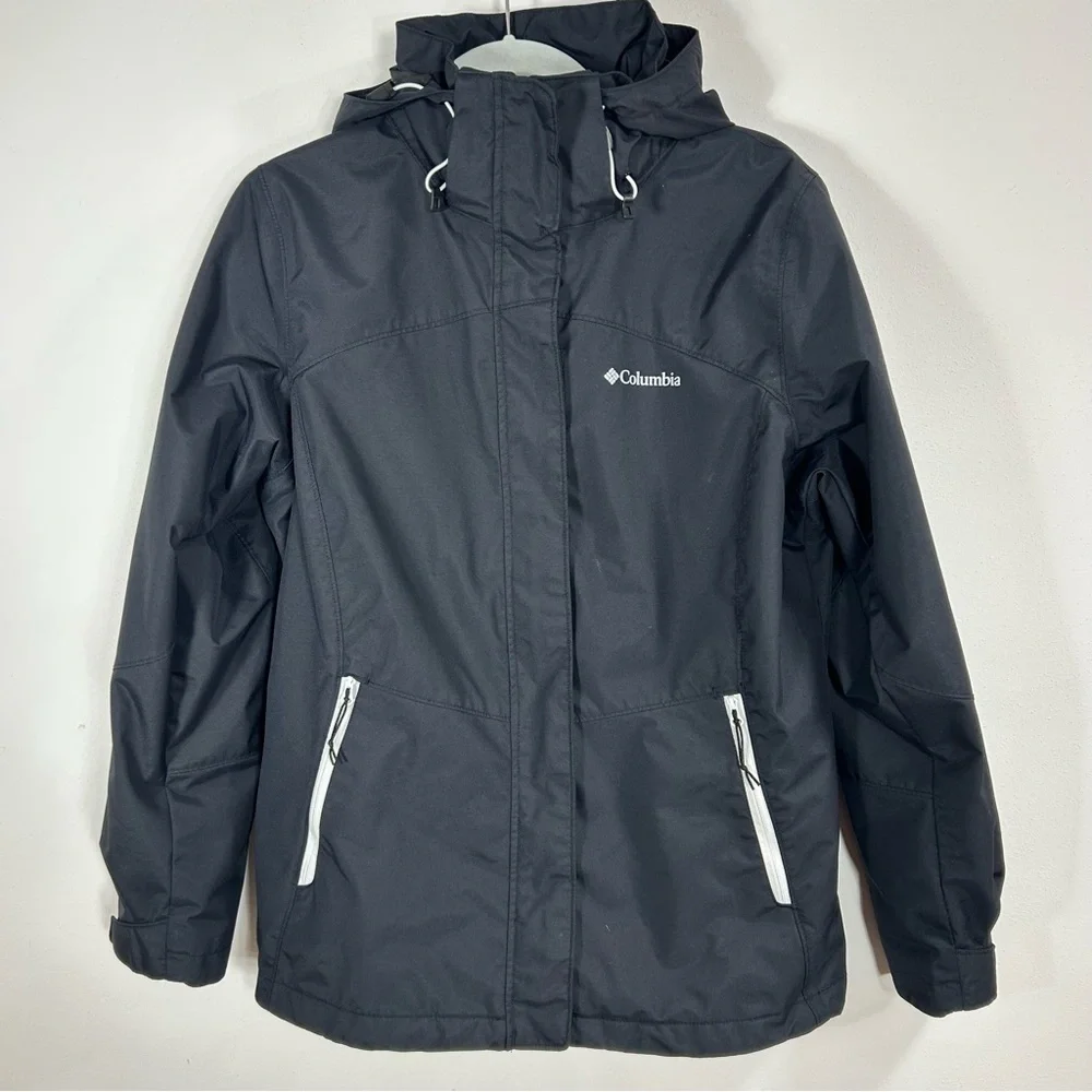 Columbia Women's Black Removable Hood Utility Sport Omni-Tech Jacket Size M - Picture 1 of 13